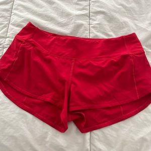 Lululemon speed up red shorts. Size 6